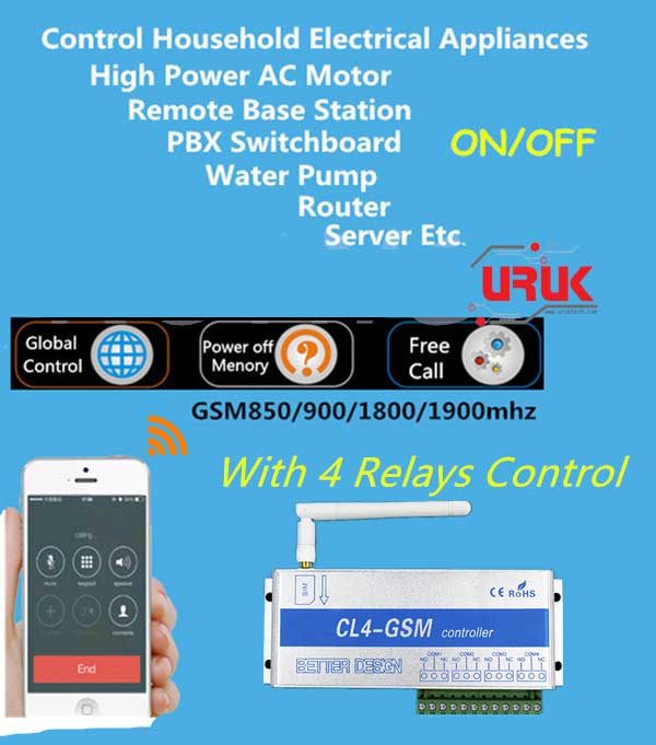 GSM 4 Relays SMS/Call Remote Controller via Mobile - Image 4