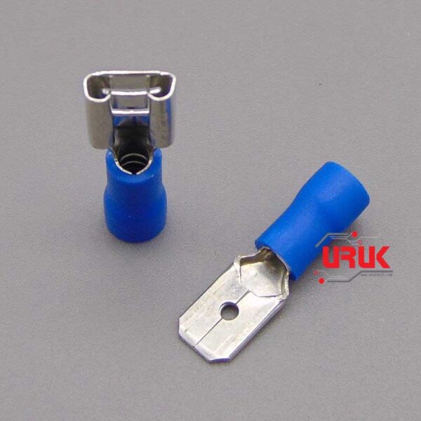 Pair of Female and Male Blue Insulated Crimp Connectors - Image 2