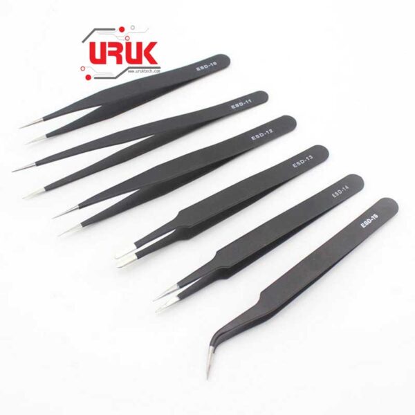 ESD Anti-Static Stainless Steel Tweezers Set - Image 2