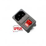 Inlet Power Socket with Rocker Fused Switch 10A 250V