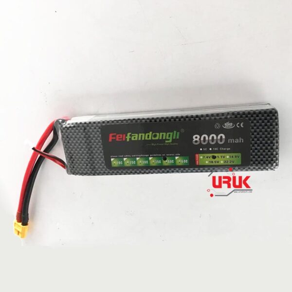 8000mAh 11.1V 40C 3S Lipo Battery XT60 Plug - Image 2