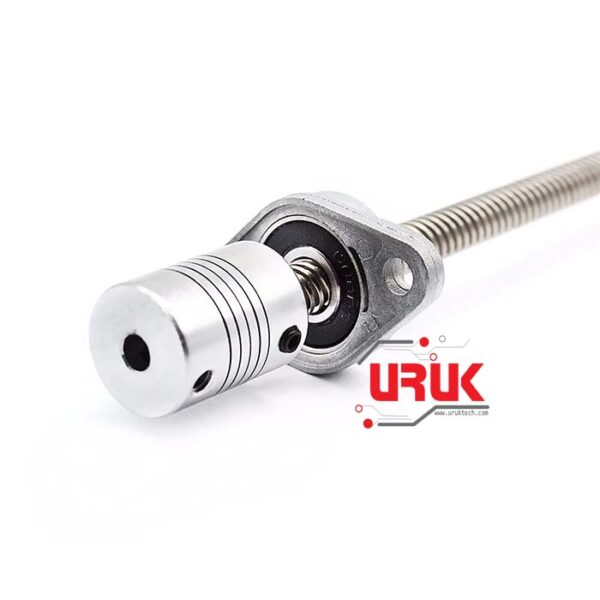 T8 Lead Screw 500/8mm with Nut, Bearing Bracket, and Flexible Coupling - Image 3