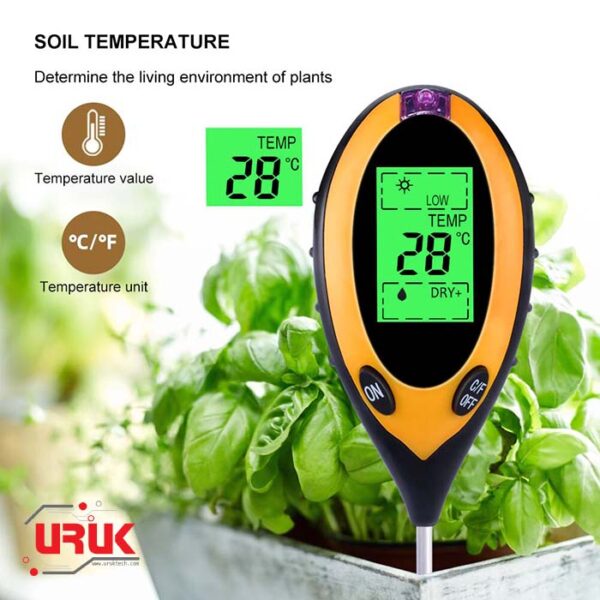 Soil Multimeter PH Moisture Temperature Sunlight Intensity Tester - Image 3