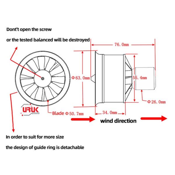 Electric Ducted Fan (EDF) 4300KV with 40ESC 3-4S - Image 7