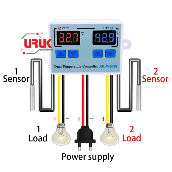 Dual LED Digital Temperature Sensor Meter Controller 110 – 220VAC - Image 4